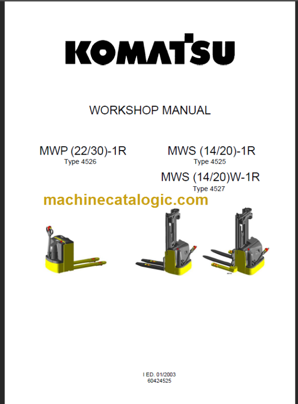 KOMATSU MWP14(W)-1R MWS20(W)-1R WORKSHOP MANUAL