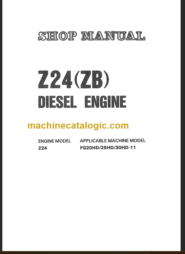 KOMATSU Z24(ZB) SHOP MANUAL