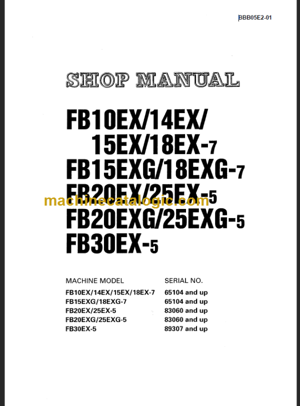 KOMATSU FB30EX-5 SHOP MANUAL