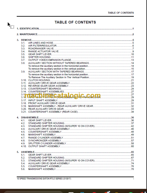 NAVISTAR 10 SPEED TRANSMISSION SERVICE MANUAL