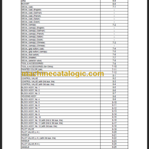 TAKEUCHI TB216 MINI EXCAVATOR PARTS MANUAL