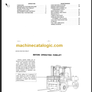 KOMATSU FG50 60 70-5 OPERATION MANUAL