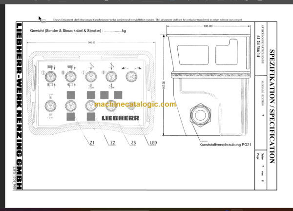 LIEBHERR HS855 HD TECHNICAL INFORMATION