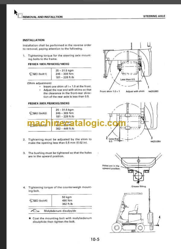 KOMATSU FB30EX-5 SHOP MANUAL