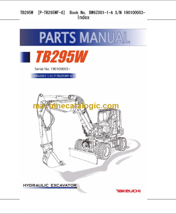 TAKEUCHI TB295W Hydraulic Excavator Parts Manual