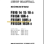 KOMATSU FB15SH 18SH 15H1 18H1-5 SHOP MANUAL