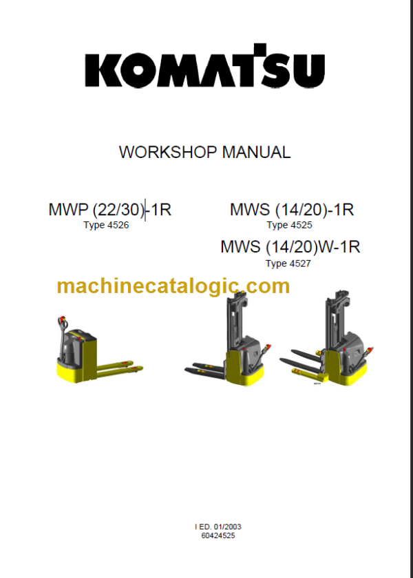 KOMATSU MWP22-1R MWP30-1R WORKSHOP MANUAL