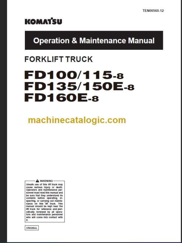 KOMATSU FD100 115-8 135 OPERATION MANUAL