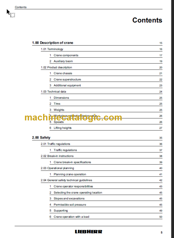 LIEBHERR LTM1100 5.2 Operating instructions