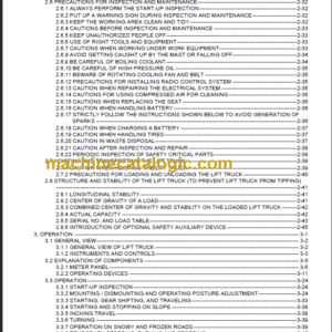 KOMATSU FD100 115-8 135 OPERATION MANUAL