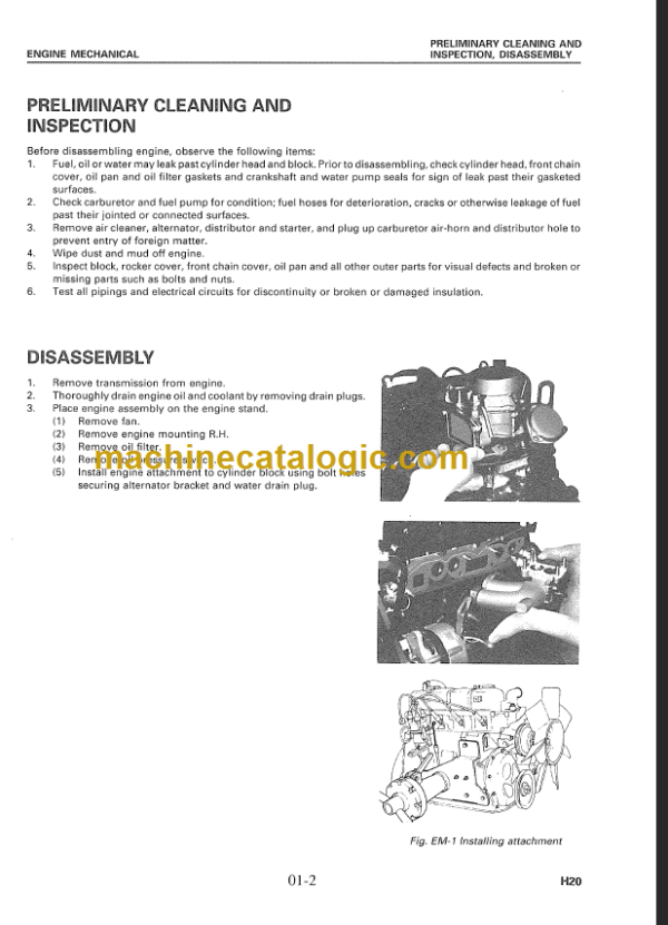 KOMATSU H20 SHOP MANUAL