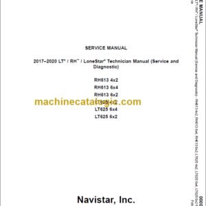 NAVISTAR LT-RH-LoneStar Technician-Service-Diagnostic Manual