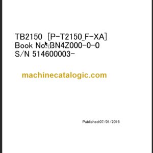 TAKEUCHI TB2150 Compact Excavator Parts Manual