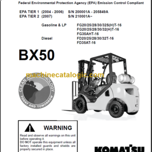 KOMATSU BX50 PARTS MANUAL