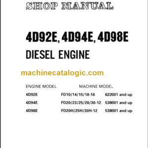 KOMATSU 4D92E 4D94E 4D98E SHOP MANUAL