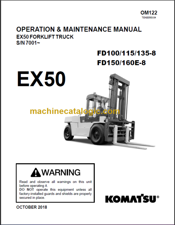 KOMATSU FD100 115 135-8 OPERATION MANUAL