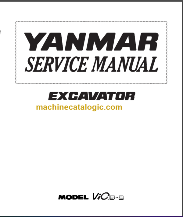 YANMAR VIO15-2 SERVICE MANUAL