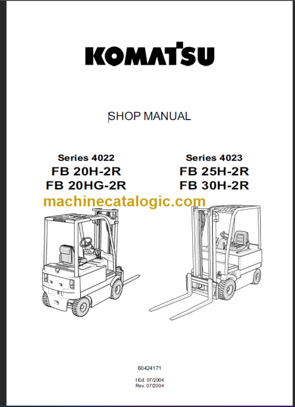 KOMATSU FB25H-2R FB30H-2R SHOP MANUAL