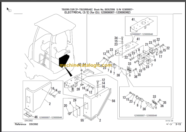 TAKEUCHI TB20R-TB23R Mini Excavator Parts Manual