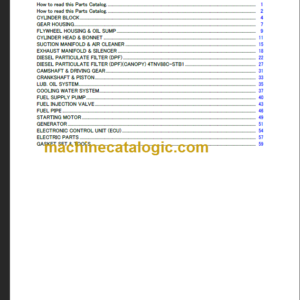 TAKEUCHI TB240 Mini Excavator Parts Manual Engine