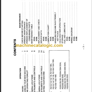 KOMATSU FD10 14 15 18 OPERATION MANUAL