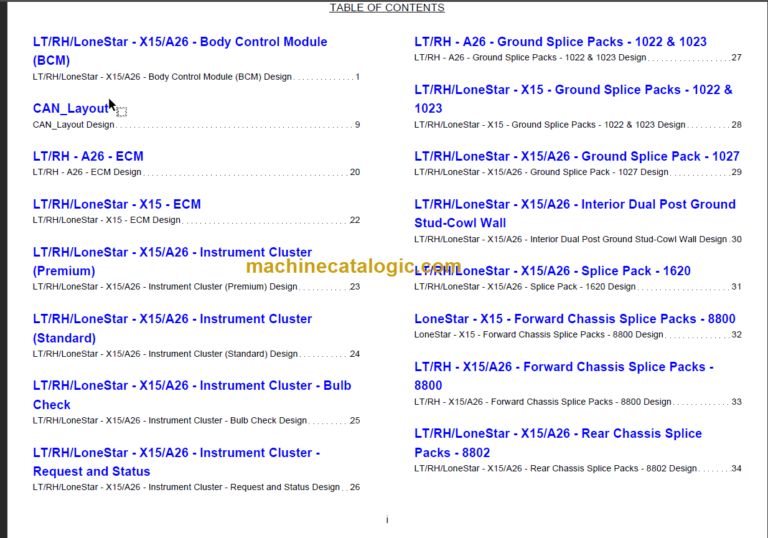NAVISTAR LT-RH-LoneStar Series Interactive Schematics