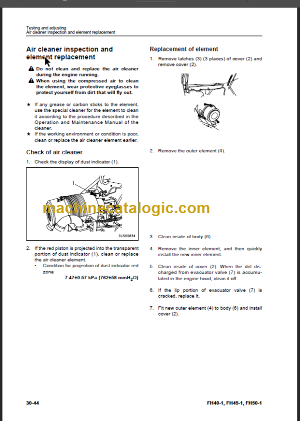 KOMATSU FH40-1 FH45-1 FG50-1 SHOP MANUAL