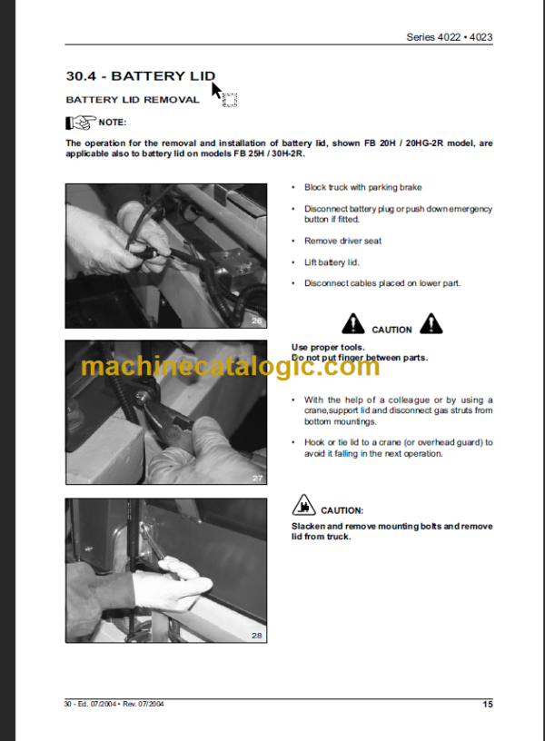 KOMATSU FB25H-2R FB30H-2R SHOP MANUAL