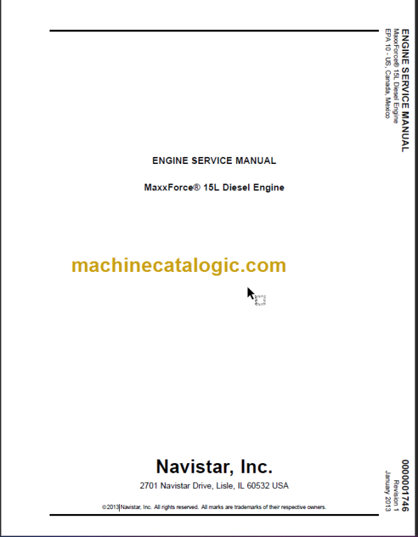 NAVISTAR MAXXFORCE 15L ENGINE SERVICE MANUAL