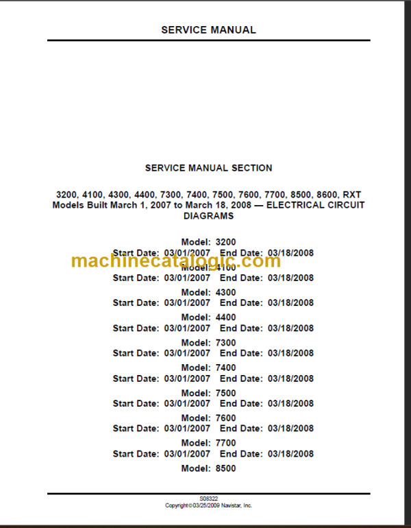 NAVISTAR 3200-4100-4300 RXT Models SERVICE MANUAL