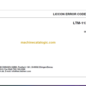 LIEBHERR LTM1130 5.1 LICCON ERROR CODE
