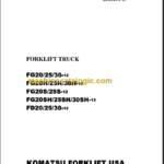 KOMATSU FG20SH 25SH 30SH-12 SHOP MANUAL