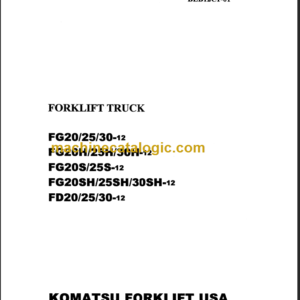 KOMATSU FG20SH 25SH 30SH-12 SHOP MANUAL