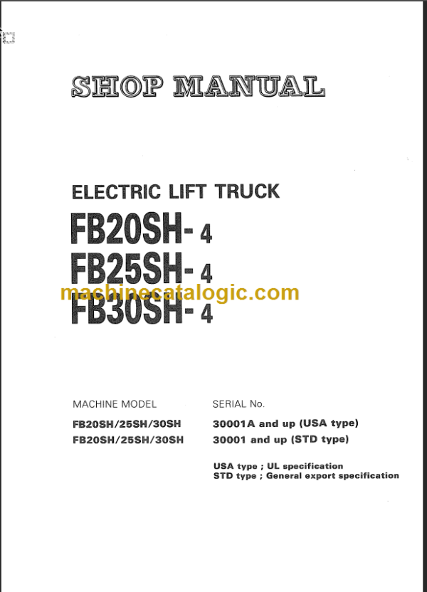 KOMATSU FB30SH-4 SHOP MANUAL