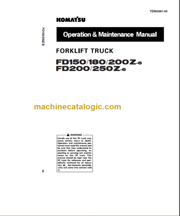 KOMATSU FD200 FD250Z-6 OPERATION MANUAL