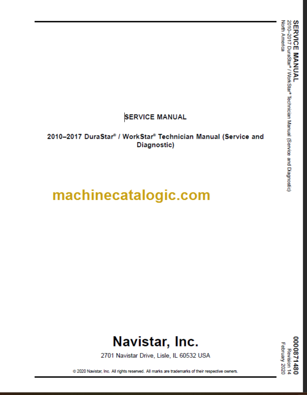 NAVISTAR DuraStar WorkStar Technician Service Diagnostic Manual