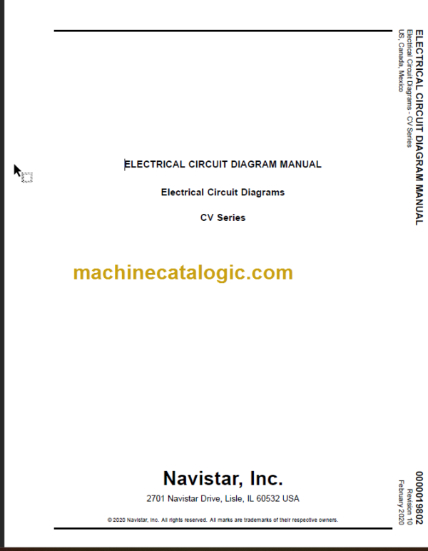 NAVISTAR CV SERIES ELECTRICAL CIRCUIT DIAGRAMS