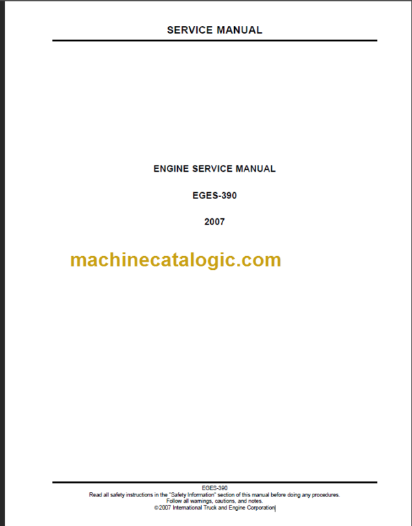 NAVISTAR EGES-390 ENGINE SERVICE MANUAL