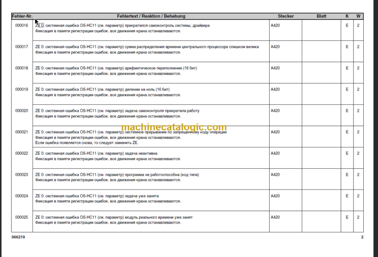 LIEBHERR LTM1130 5.1 LICCON ERROR CODE