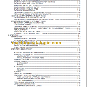 KOMATSU FB20EX(G) 25EX(G) OPERATION MANUAL