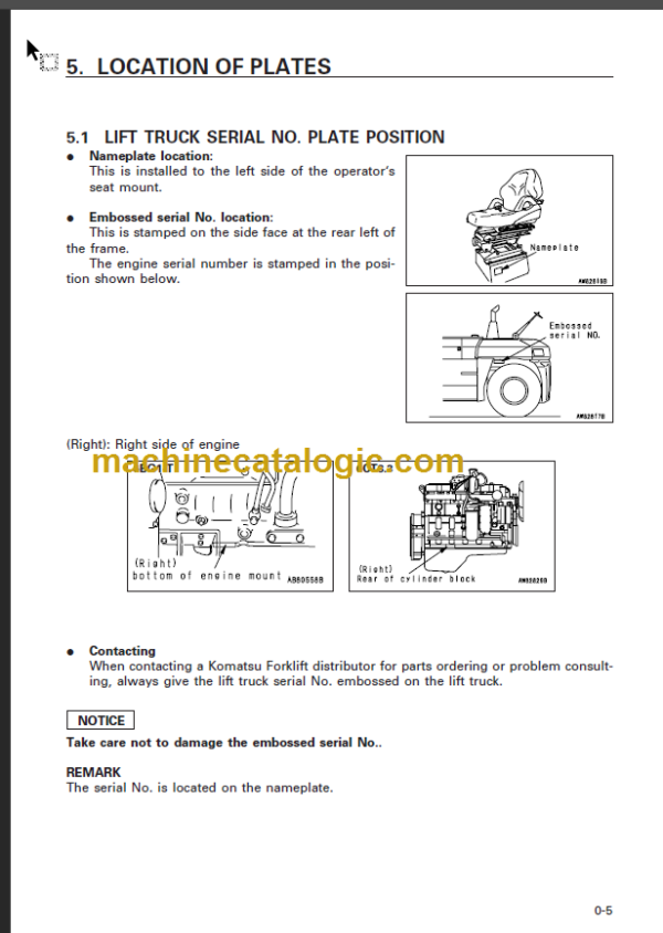 KOMATSU FD200 FD250Z-6 OPERATION MANUAL