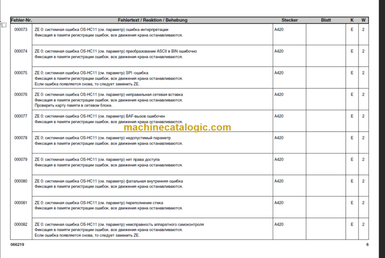 LIEBHERR LTM1130 5.1 LICCON ERROR CODE