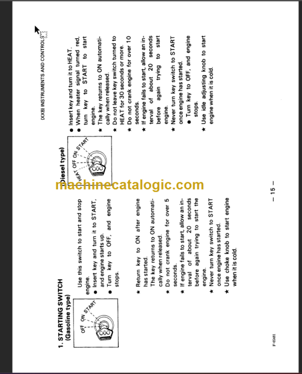 KOMATSU FD15H 18H-14 OPERATION MANUAL