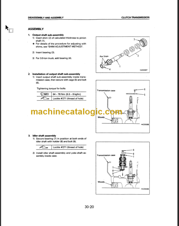 KOMATSU FG20SH 25SH 30SH-12 SHOP MANUAL