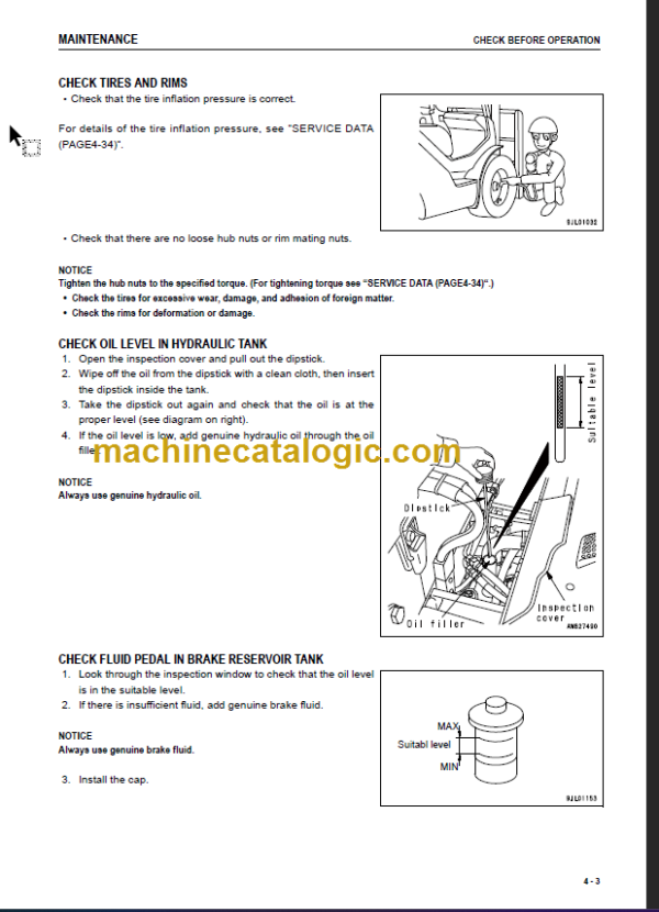 KOMATSU FB20EX(G) 25EX(G) OPERATION MANUAL