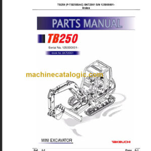 TAKEUCHI TB250 Mini Excavator Parts Manual