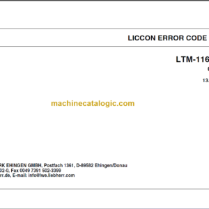 LIEBHERR LTM1160 5.1 LICCON ERROR CODE