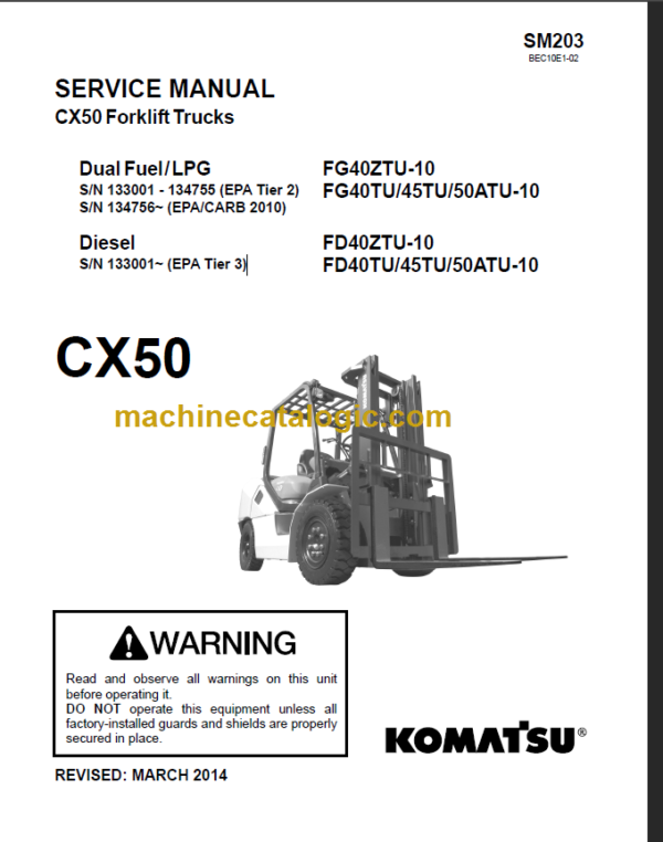 KOMATSU CX50 SERVICE MANIAL