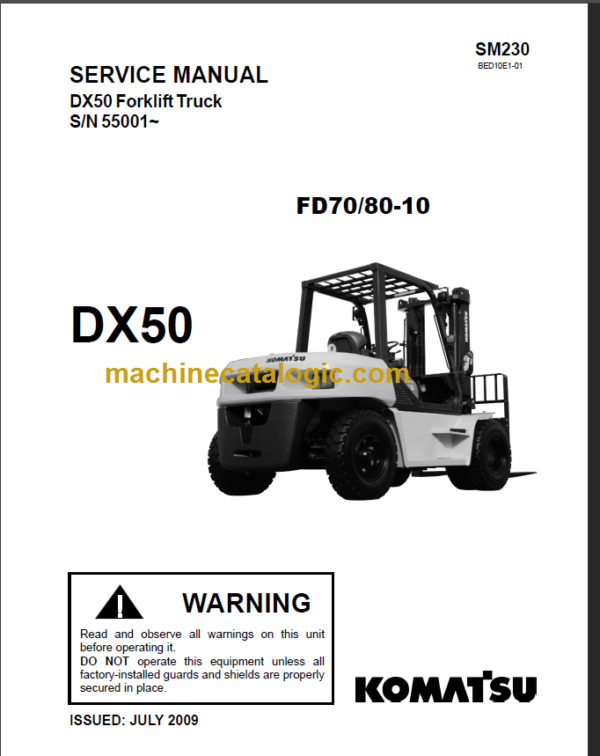 KOMATSU DX50 SERVICE MANUAL