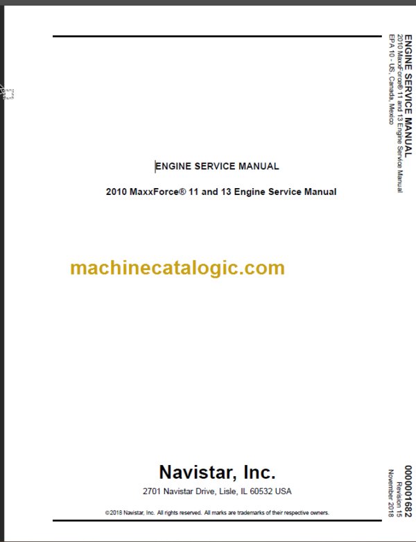NAVISTAR MAXXFORCE11-13 ENGINE SERVICE MANUAL